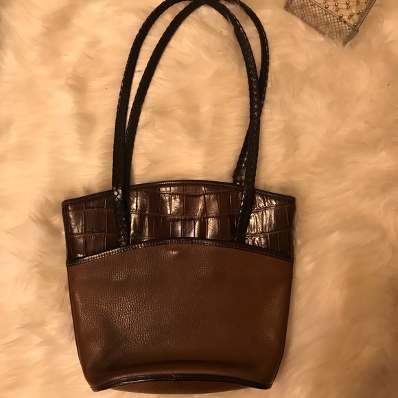 🔥Brighton leather bag w/2tone color& hardware - Picture 3 of 8